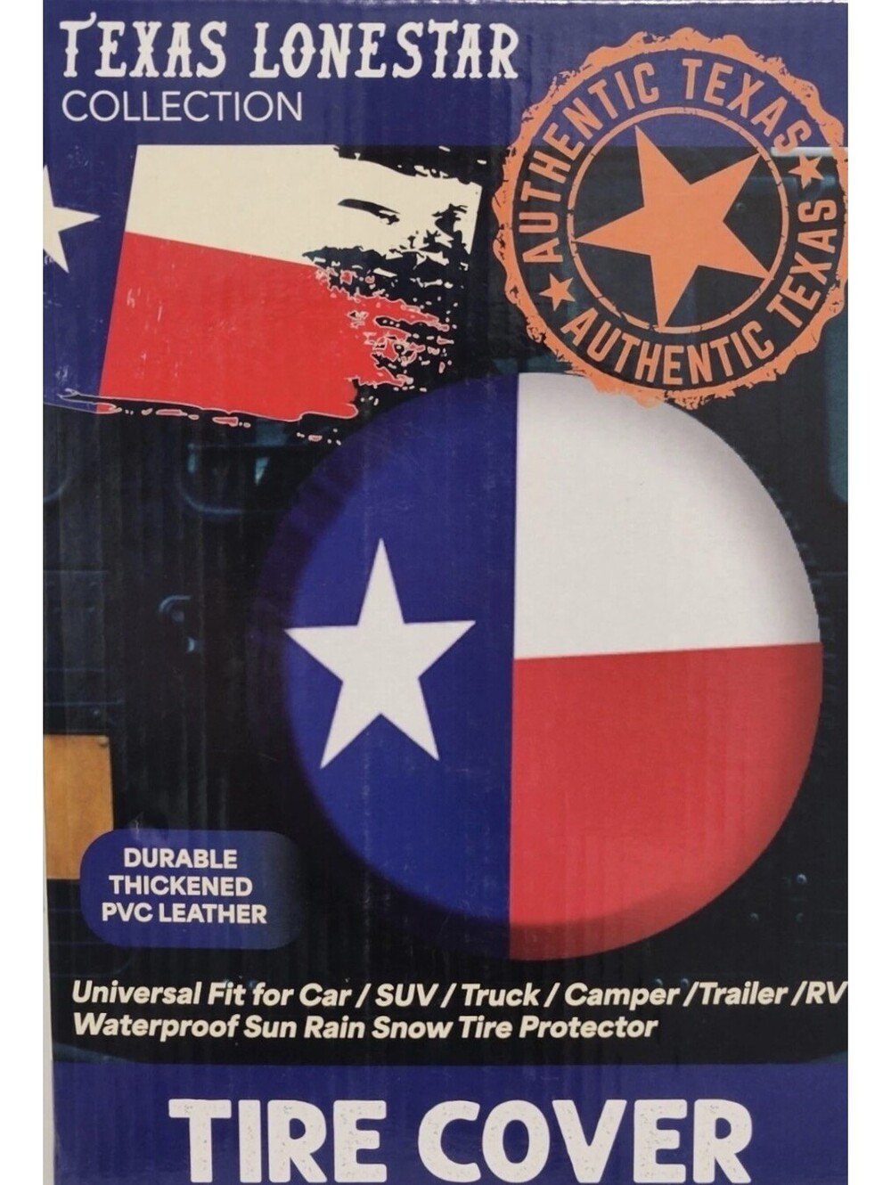 Texas Lonestar Flag Tire Cover Universal Fit Car/SUV/Truck/Camper Waterproof New